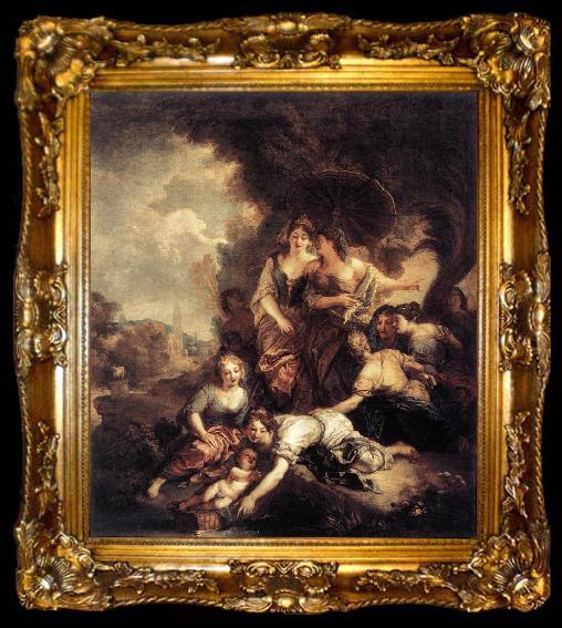 framed  LA FOSSE, Charles de The Finding of Moses zh, ta009-2